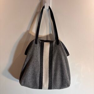 689 Fifth Avenue Collection Stylish Gray and Black Tote Shoulder Bag Fabric